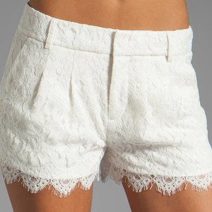 Haute Hippie Pleated Lace Shorts